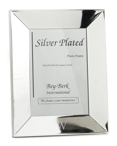 Bey-berk Monogrammed Silver Plated Picture Frame 8in X 10in