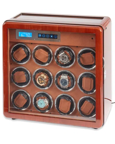 Bey-berk Monty 12-watch Winder & Six-watch Storage In Brown