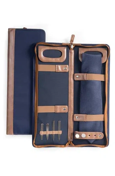 Bey-berk Nylon Tie Case In Blue