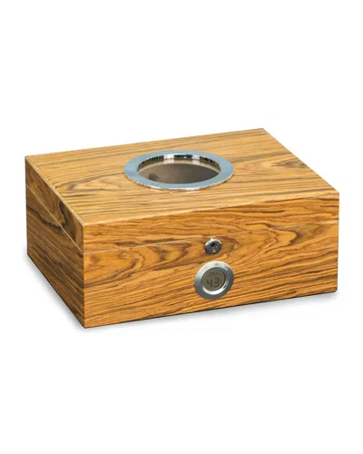 Bey-berk Lacquered Olive Wood Humidor In Brown