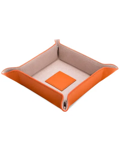 Bey-berk Orange Lizard Leather Snap Valet