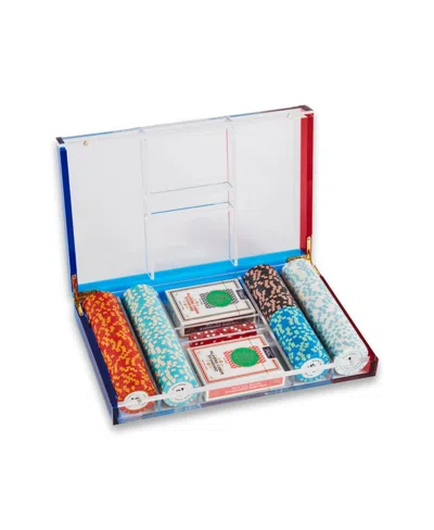 Bey-berk Poker Set With 200, 11.5 Gram Clay Composite Chips, Two Decks Of Playing Cards 5 Poker Dice In "carb In Multi