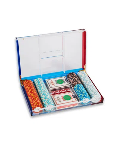 Bey-berk Poker Set With 200, 11.5 Gram Clay Composite Chips, Two Decks Of Playing Cards 5 Poker Dice In "carb In Multi Color
