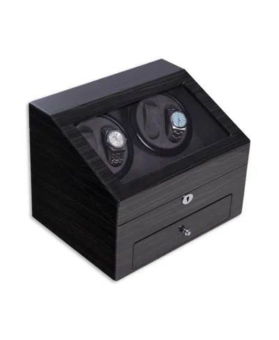 Bey-berk Polished Ash Wood Four Watch Winder And Six Watch Storage In Gray