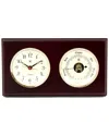 Bey-berk Quartz Clock And Barometer In Brown