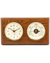 Bey-berk Quartz Clock And Barometer In Brown