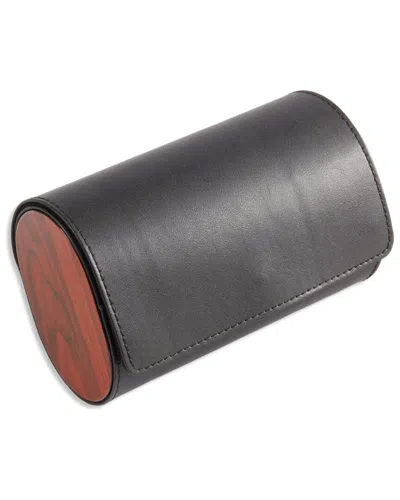 Bey-berk Radford Leather Two-watch Case In Black