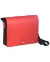 Bey-berk Red Leather & Ballistic Nylon Shoulder Bag