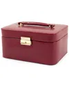 Bey-berk Red Lizard Debossed Leather Jewelry Box In Red