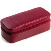 Bey-berk Red Lizard Leather Watch Case In Burgundy
