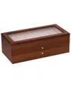 Bey-berk Reginald Cherry Wood 36 Pen Storage Case With Glass Top
