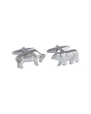 Bey-berk Rhodium Plated Cufflinks