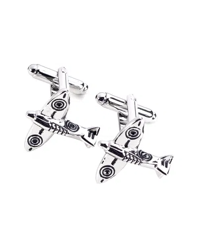Bey-berk Rhodium Plated Cufflinks