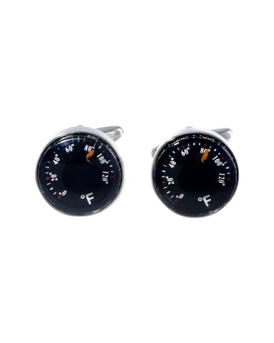 Bey-berk Rhodium Plated Cufflinks In Metallic