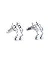 Bey-berk Rhodium Plated Musical Note Cufflinks