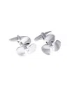 Bey-berk Rhodium Plated Propeller Cufflinks
