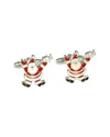 Bey-berk Rhodium Plated Santa Claus Cufflinks