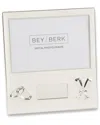 Bey-berk Silver-plated 4x6 Newborn Baby Picture Frame With Engraving Plate In Silver