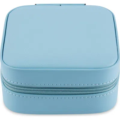 Bey-berk Small Leather Travel Jewelry Case In Blue