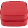 Bey-berk Small Leather Travel Jewelry Case In Red