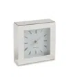 Bey-berk Small Square Plated Clock In Silver
