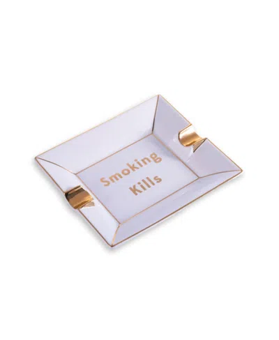 Bey-berk "smoking Kills" Porcelain Ashtray In White