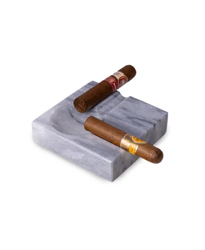 Bey-berk Solid Marble 5" Ashtray In Grey