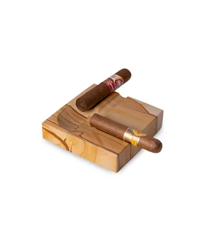 Bey-berk Solid Marble 5" Ashtray Natural In Beige