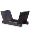 Bey-berk Solid Wood Vinyl Record Display Case In Gray