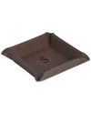 Bey-berk Square Valet In Rustic Brown Leatherette