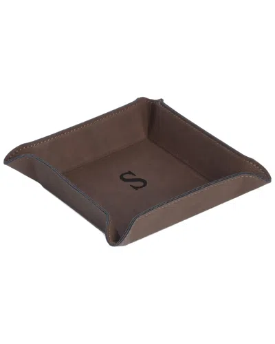 Bey-berk Square Valet In Rustic Brown Leatherette