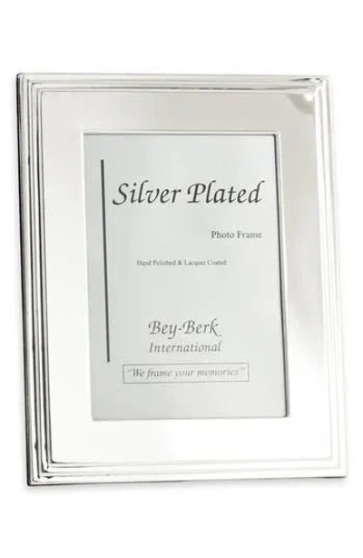 Bey-berk Textured Metal 8" X 10" Picture Frame In Metallic