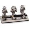 Bey-berk Three Wise Monkeys Pen Stand In Silver