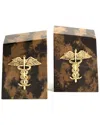 Bey-berk Tiger Eye Marble Bookends