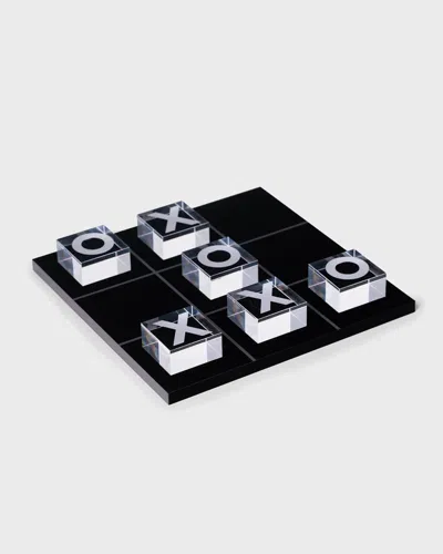 Bey-berk Vince Acrylic Tic-tac-toe Set In Black