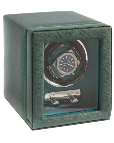 Bey-berk Vita Leather Single-watch Winder In Green