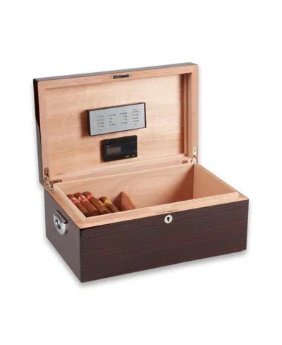 Bey-berk "walnut" Wood 120 Cigar Humidor In Brown