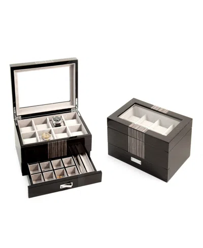 Bey-berk Wenge Watch Box In Black