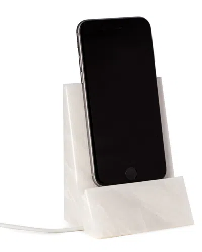 Bey-berk White Marble Desktop Phone / Tablet Cradle