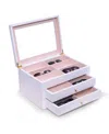 Bey-berk Wood 18 Sunglass Storage Box In White