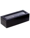 Bey-berk Wood 4-watch Box With Glass Top