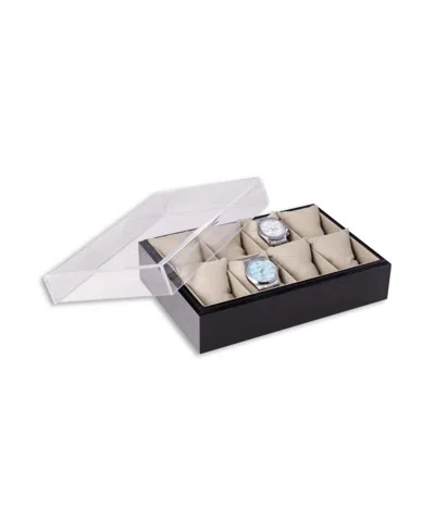 Bey-berk Wood And Acrylic Eight Watch Box In Black