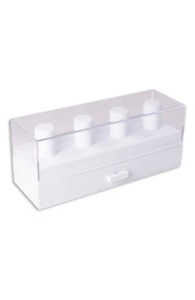 Bey-berk Wood & Acrylic Watch Case In White