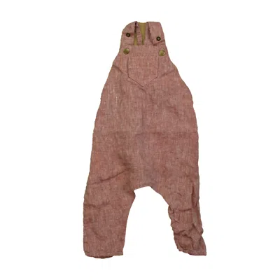 Beya Made Kids' Unisex Red Overalls In Pink