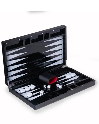 Bey-berk 14in Acrylic Backgammon Set In Black