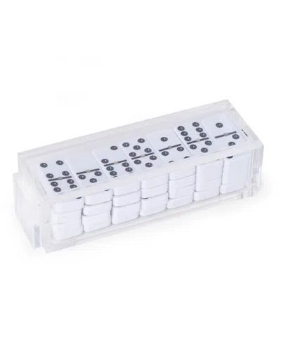 Bey-berk 28pc Acrylic Domino Set In White