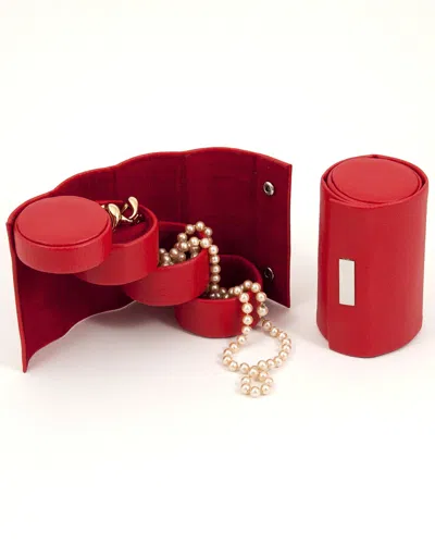 Bey-berk 3-level Jewelry Roll In Red