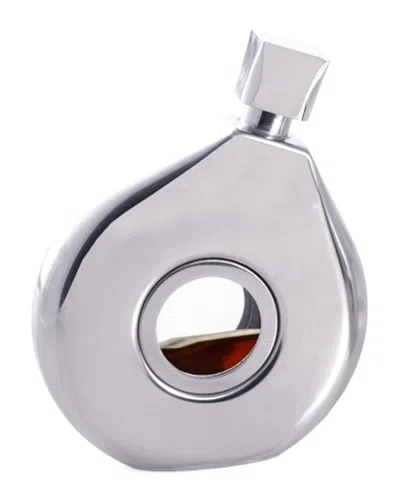 Bey-berk 4.5oz Stainless Steel Mirror Finish Flask In Gray