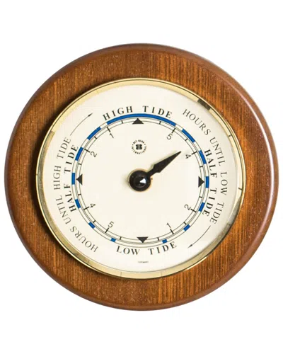 Bey-berk 5in Cherry Wood Tide Clock In Brown