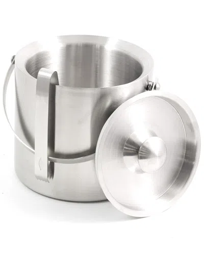 Bey-berk 5qt Double Wall Ice Bucket In Silver